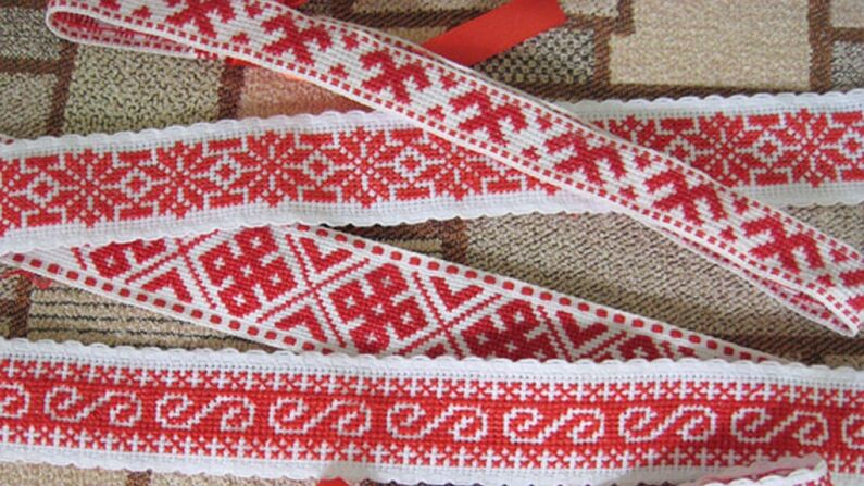 Slavic symbols on the protective tape