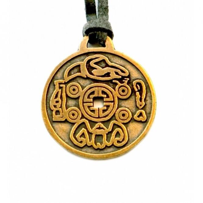 the front of the amulet for good luck